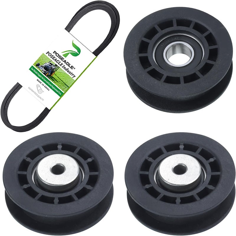 POSEAGLE 2 Pack 587973001 Idler Pulley with 587969201 Idler Pulley 580364609 Belt Replaces 581904001 580364301 for LC221A L221A L321AH HU675AWD HU700AWD HU725AWDE HU775AWD HU800AWDH Mowers - Image 1